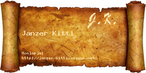 Janzer Kitti névjegykártya